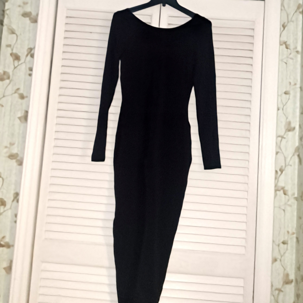 Forever 21 Black Long Sleeve Spandex Jumpsuit